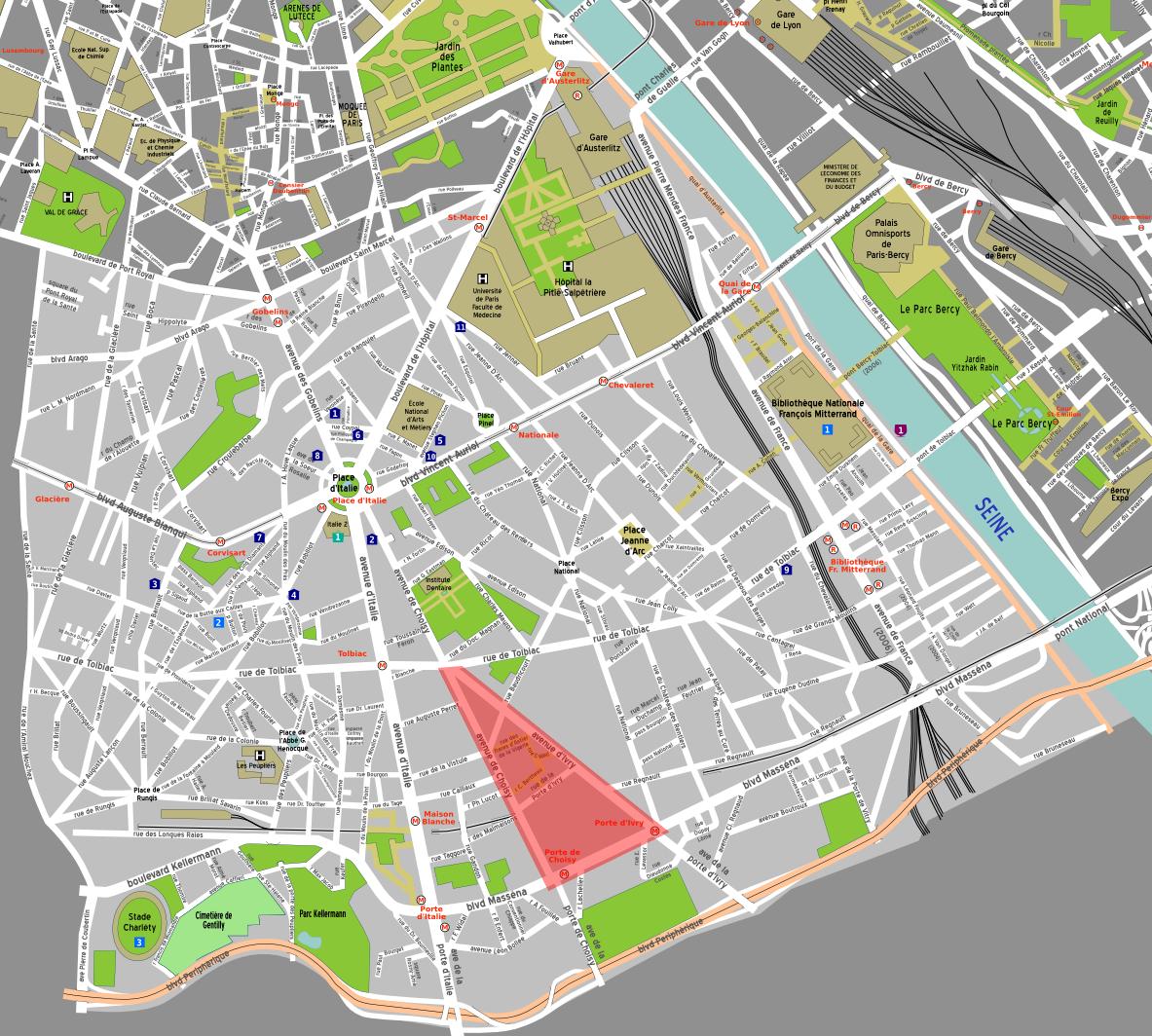 ปารีส chinatown แผนที่-แผนที่ปารีส chinatown(Île-de ...